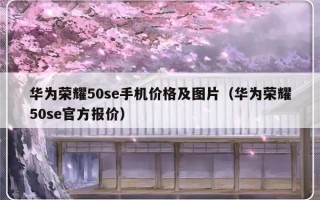 华为荣耀50se手机价格及图片（华为荣耀50se官方报价）