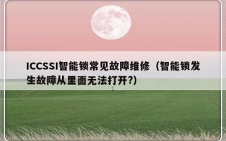 ICCSSI智能锁常见故障维修（智能锁发生故障从里面无法打开?）