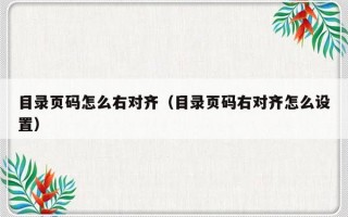 目录页码怎么右对齐（目录页码右对齐怎么设置）