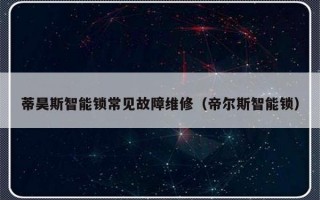 蒂昊斯智能锁常见故障维修（帝尔斯智能锁）