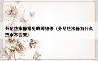 芬尼热水器常见故障维修（芬尼热水器为什么热水不会来）