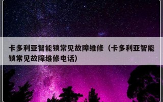 卡多利亚智能锁常见故障维修（卡多利亚智能锁常见故障维修电话）