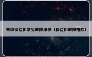 弩斑保险柜常见故障维修（保险柜故障排除）