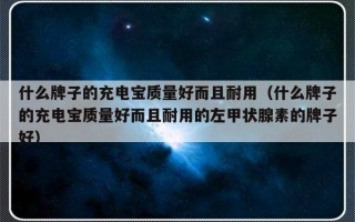什么牌子的充电宝质量好而且耐用（什么牌子的充电宝质量好而且耐用的左甲状腺素的牌子好）