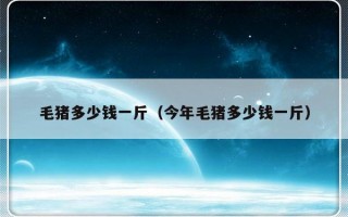 毛猪多少钱一斤（今年毛猪多少钱一斤）