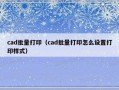 cad批量打印（cad批量打印怎么设置打印样式）