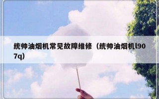 统帅油烟机常见故障维修（统帅油烟机l907q）