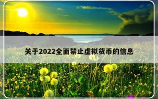 关于2022全面禁止虚拟货币的信息