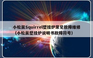 小松鼠Squirrel壁挂炉常见故障维修（小松鼠壁挂炉说明书故障符号）