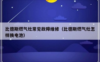 比德斯燃气灶常见故障维修（比德斯燃气灶怎样换电池）