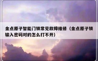 金点原子智能门锁常见故障维修（金点原子锁输入密码对的怎么打不开）