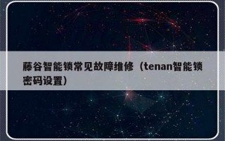 藤谷智能锁常见故障维修（tenan智能锁密码设置）