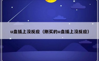 u盘插上没反应（刚买的u盘插上没反应）