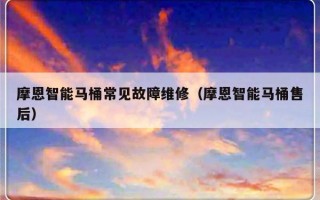 摩恩智能马桶常见故障维修（摩恩智能马桶售后）