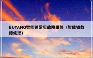 BUYANG智能锁常见故障维修（智能锁故障修理）