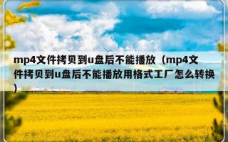 mp4文件拷贝到u盘后不能播放（mp4文件拷贝到u盘后不能播放用格式工厂怎么转换）