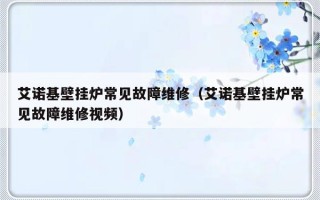 艾诺基壁挂炉常见故障维修（艾诺基壁挂炉常见故障维修视频）