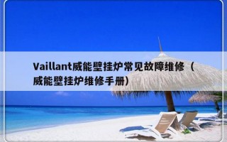 Vaillant威能壁挂炉常见故障维修（威能壁挂炉维修手册）