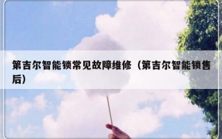 第吉尔智能锁常见故障维修（第吉尔智能锁售后）