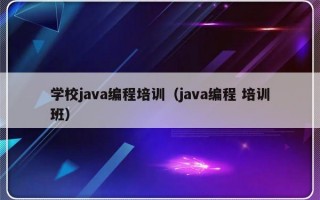 学校java编程培训（java编程 培训班）