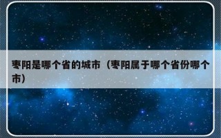 枣阳是哪个省的城市（枣阳属于哪个省份哪个市）