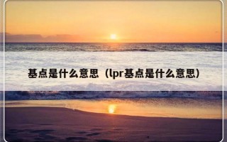 基点是什么意思（lpr基点是什么意思）