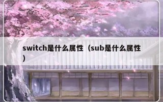 switch是什么属性（sub是什么属性）