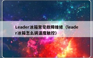 Leader冰箱常见故障维修（leader冰箱怎么调温度触控）