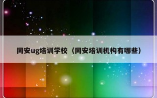 同安ug培训学校（同安培训机构有哪些）