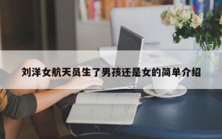 刘洋女航天员生了男孩还是女的简单介绍