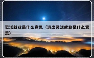 灵活就业是什么意思（退出灵活就业是什么意思）