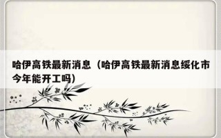 哈伊高铁最新消息（哈伊高铁最新消息绥化市今年能开工吗）