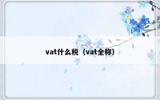 vat什么税（vat全称）