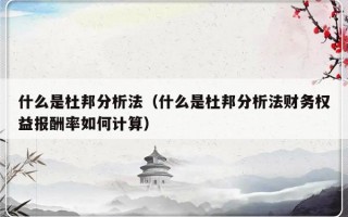 什么是杜邦分析法（什么是杜邦分析法财务权益报酬率如何计算）