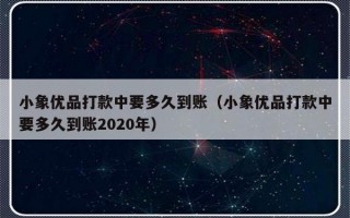 小象优品打款中要多久到账（小象优品打款中要多久到账2020年）