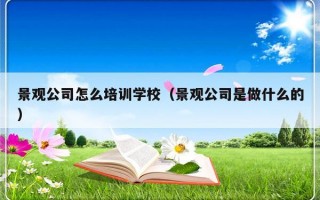 景观公司怎么培训学校（景观公司是做什么的）