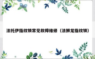 法托伊指纹锁常见故障维修（法狮龙指纹锁）