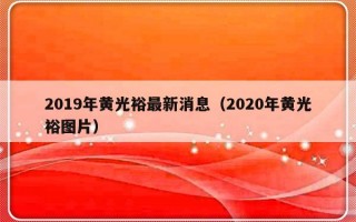 2019年黄光裕最新消息（2020年黄光裕图片）