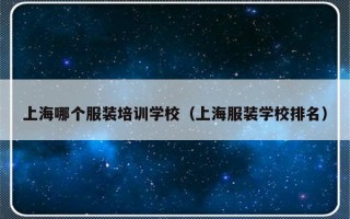 上海哪个服装培训学校（上海服装学校排名）