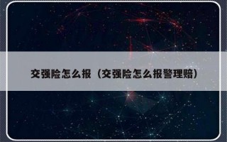 交强险怎么报（交强险怎么报警理赔）