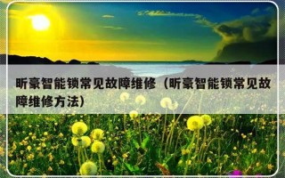 昕豪智能锁常见故障维修（昕豪智能锁常见故障维修方法）