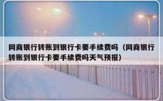 网商银行转账到银行卡要手续费吗（网商银行转账到银行卡要手续费吗天气预报）