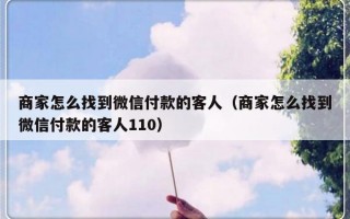 商家怎么找到微信付款的客人（商家怎么找到微信付款的客人110）