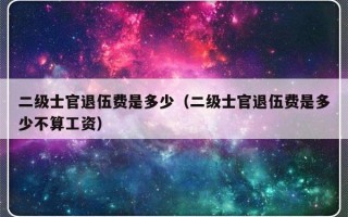 二级士官退伍费是多少（二级士官退伍费是多少不算工资）