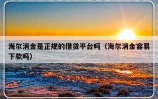 海尔消金是正规的借贷平台吗（海尔消金容易下款吗）