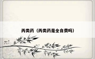 丙类药（丙类药是全自费吗）