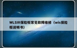 WLSIR保险柜常见故障维修（wis保险柜说明书）