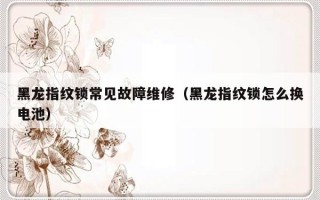 黑龙指纹锁常见故障维修（黑龙指纹锁怎么换电池）