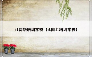 it网络培训学校（it网上培训学校）