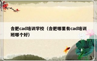 合肥cad培训学校（合肥哪里有cad培训班哪个好）